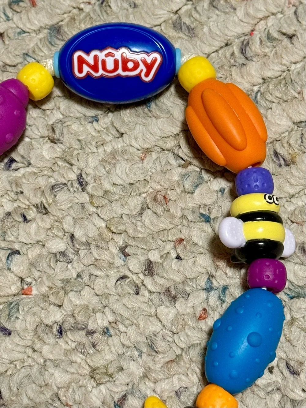 Nuby Bug-A-Loop Teething Ring Bracelet Toy Baby Toddler Multicolor